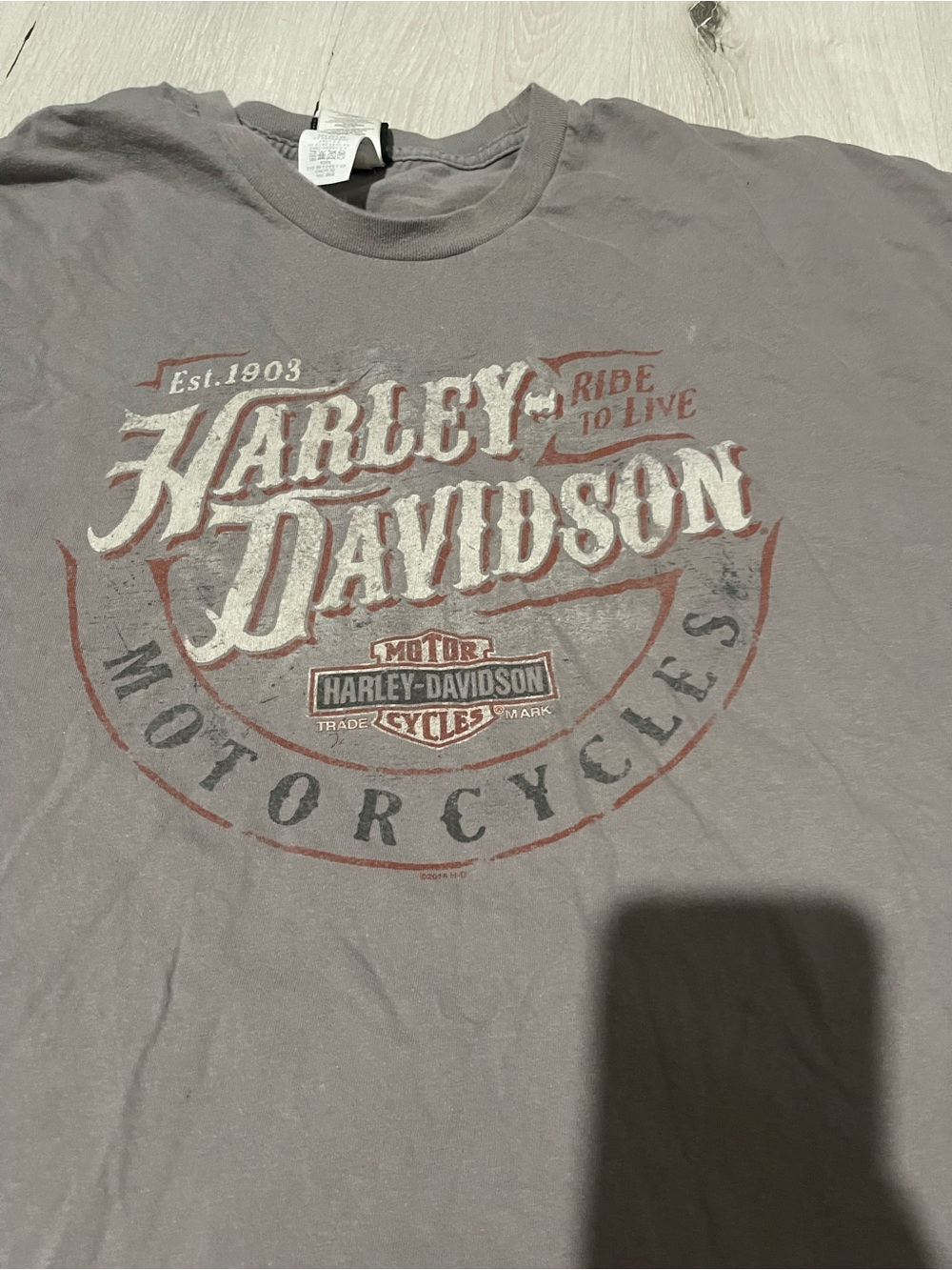 Vintage Harley-Davidson Gray Graphic Logo Short Sleeve Tee